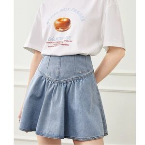 Denim Skater Skirt - Blue